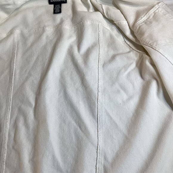 Denim & Co Women's Ivory Floral Embroidered Denim Jacket Size L - Picture 5 of 15